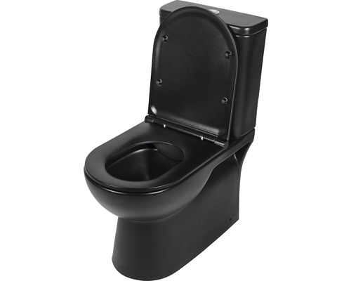 Staand toilet met reservoir en open toiletbril