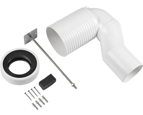 Toilet aansluitgarnituur met schroeven, pluggen en bevestigingsmateriaal