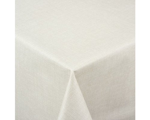 VENILIA Tafelzeil linnen beige 140 cm breed (van de rol) Close-up van een stoffen tafelkleed