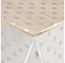 Tafel met transparant tafelkleed met sterrenpatroon