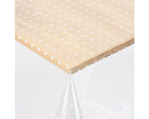 VENILIA Tafelzeil karo wit140 cm breed (van de rol) Tafel met doorzichtig tafelkleed met motief