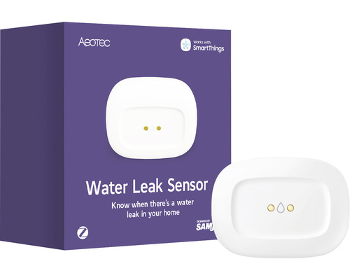 Aeotec Waterlekkagesensor met bijbehorende verpakking