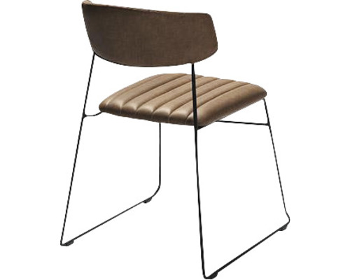 Gestoffeerde stoel met metalen frame