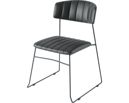 Stoel met metalen frame en zit- en rugbekleding