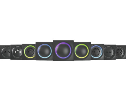 Een reeks stopcontacten met verschillende ontwerpen en functies