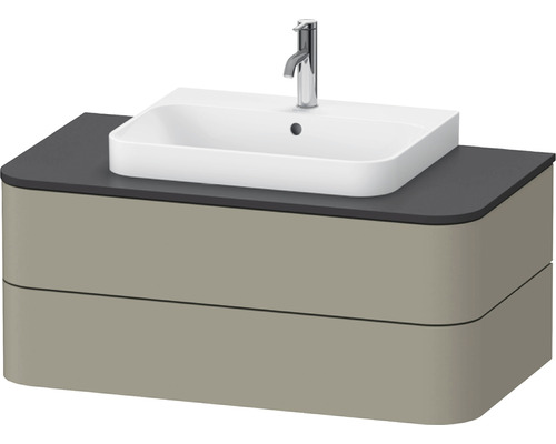 DURAVIT Wastafelonderkast Happy D.2 Plus 40,8x100x55 cm steengrijs zijdemat Wastafelonderkast met opzetwastafel en kraan