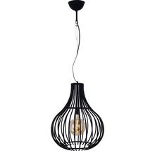 Hanglamp met open zwart metalen frame