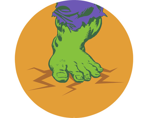 KOMAR Muursticker Dot DD1-032 Avengers Hulk's Foot pop art ø 125 cm