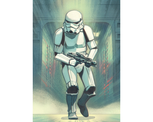 KOMAR Fotobehang vlies IADX4-024 Mandalorian Stormtrooper Print 200x280 cm Illustratie van een Stormtrooper met blaster in een gang