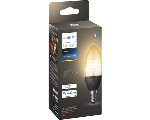 Philips Hue White Filament kaars slimme lamp in productverpakking