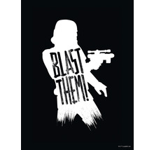 Star Wars Stormtrooper afbeelding met geweer en de tekst Blast Them