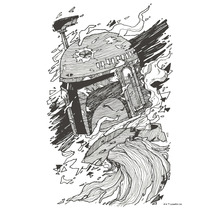 Illustratie van het Star Wars personage Boba Fett.