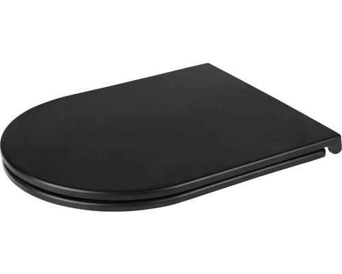 Zwarte toiletzitting met D-vormig ontwerp