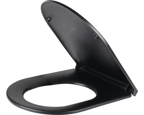 Zwarte toiletbril met deksel