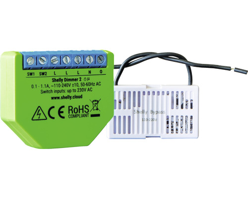 Shelly Dimmer 2 met Shelly Bypass voor het regelen van licht