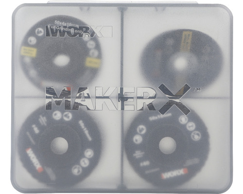 Makerx doorslijpschijvenset in opbergdoos