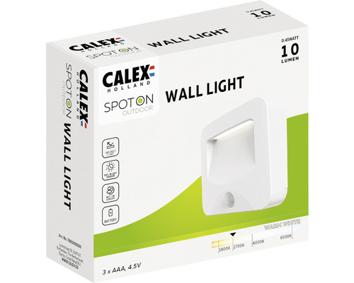 CALEX Spot On outdoor wandlamp met sensor wit