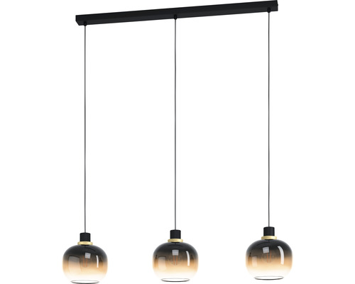 EGLO Hanglamp Oilella 3-lichts zwart-bruin