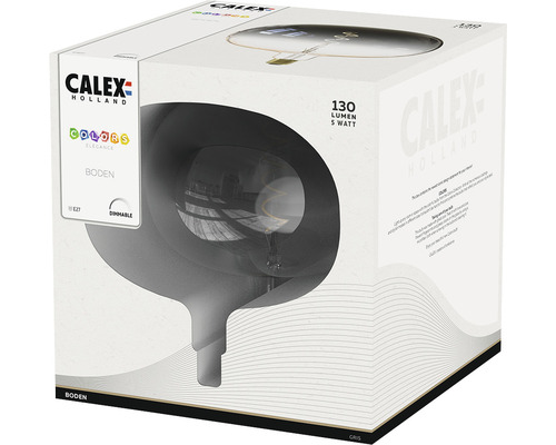 Verpakking van een Calex Boden gloeilamp met 130 lumen en 5 watt vermogen