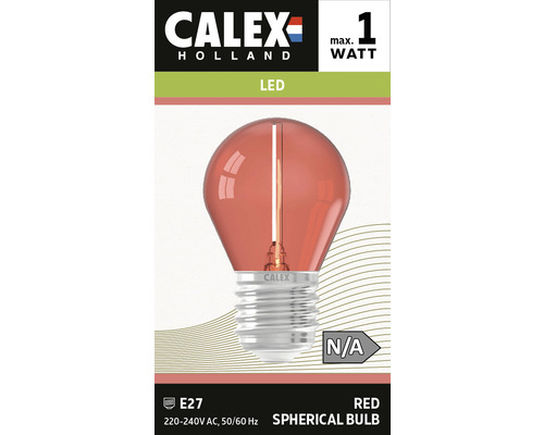 CALEX LED-lamp E27/0,5W rood