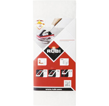 Rubi logo op een verpakking voor sponzen voor het reinigen van tegeloppervlakken