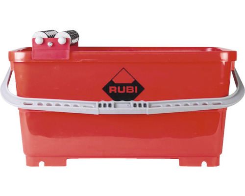 Tegelwasemmer met rollen en Rubi logo