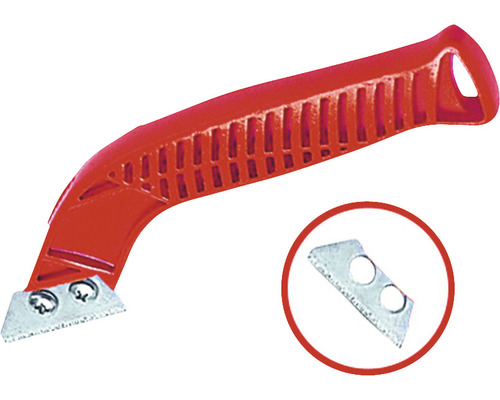 Voegreiniger met rode handgreep en mes