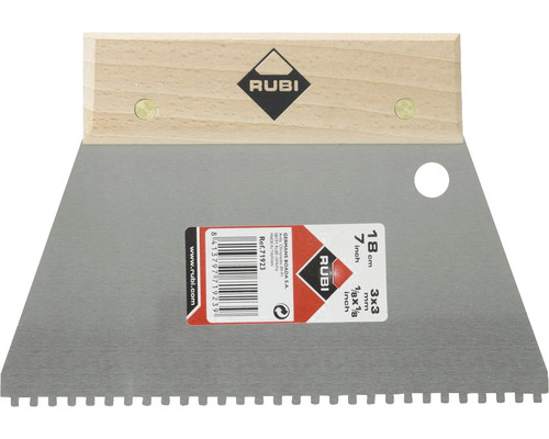 Tegelspaan met houten handvat en Rubi Logo