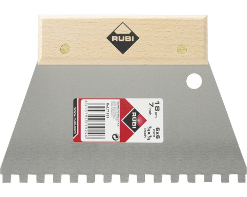 Rubi lijmkam, 18 cm met houten handvat