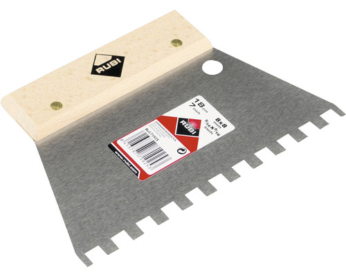 Tegellijm spatel met houten handvat, bladlengte 18 cm