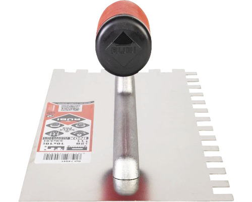 Tegellijmkam van roestvrij staal met kunststof handgreep