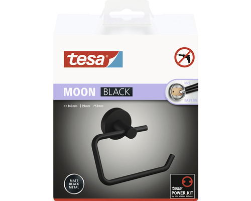 Tesa Moon toiletpapierhouder, zwart metaal