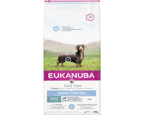 EUKANUBA Hondenvoer Dog Care Adult M Weight Control kip 12 kg Eukanuba Daily Care droogvoer voor volwassen honden voor gewichtsbeheersing