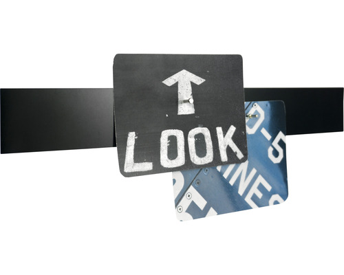 Decoratieobject met verkeersborden en metalen plaat