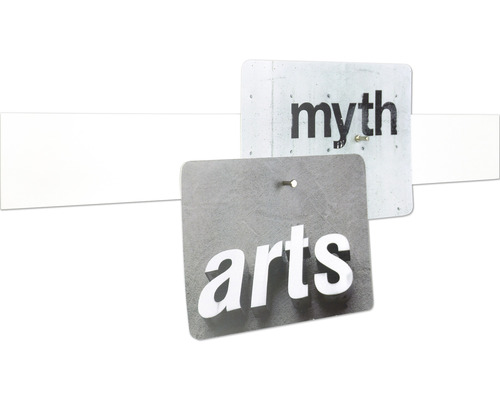 Borden met de opschriften Mythe en Kunst