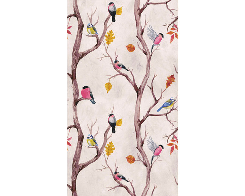 A.S. CRÉATION Fotobehang vlies 382301 The Wall vogel 159x280 cm Behang met vogel- en bladerenmotief