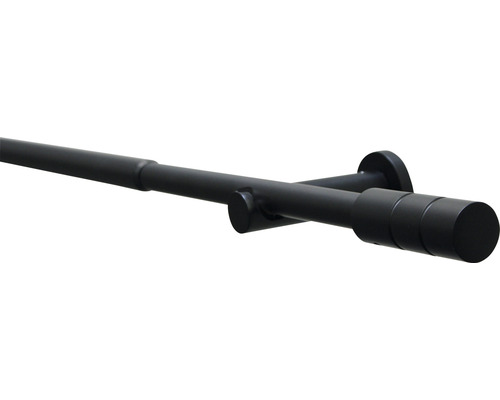 GARDINIA Kreta gordijnroede uitschuifbaar zwart Ø 16/19 mm 190-340 cm Gordijnroede met beugel voor raamdecoratie