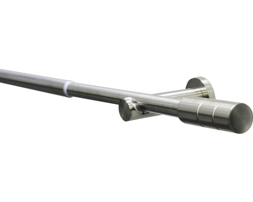 GARDINIA Kreta gordijnroede uitschuifbaar rvs-optiek Ø 16/19 mm 190-340 cm Metalen gordijnroede met beugel