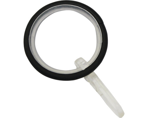 GARDINIA Kreta gordijnringen met haken zwart Ø 16/19/20 mm 10 stuks