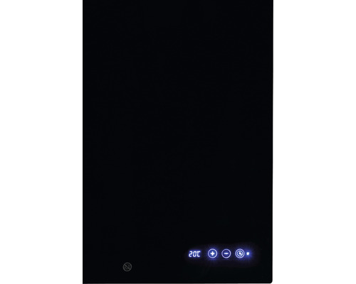 Zwarte verwarmingsplaat met digitale temperatuurweergave en bedieningsknoppen