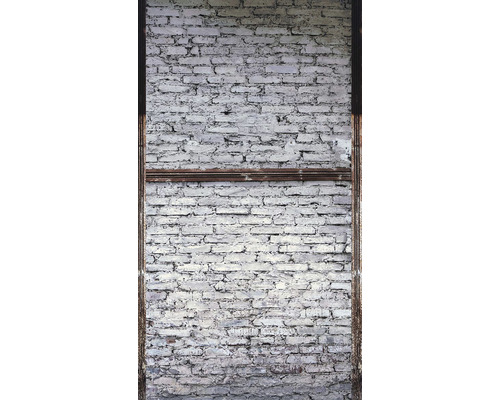 A.S. CRÉATION Fotobehang vlies 38351-1 The Wall bakstenen 159x280 cm Verweerde witte bakstenen muur met bruine houten elementen