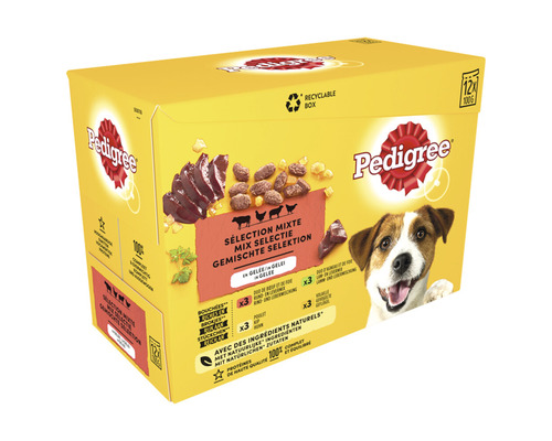 PEDIGREE Pouch Vital Adult natvoer multipack 12x100 gr Pedigree hondenvoer nat mix selectie multipack
