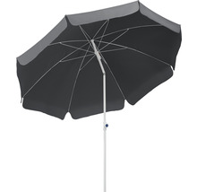 Parasol met grijze bekleding en wit frame