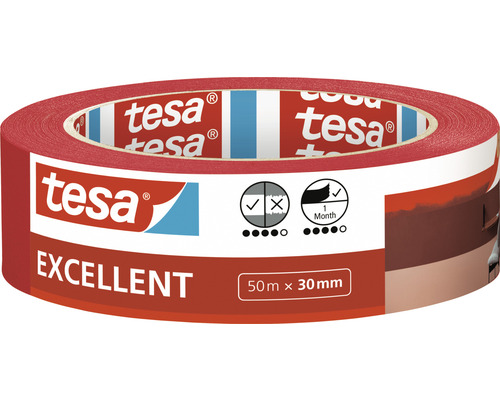 TESA Excellent schilderstape rood 30 mm x 50 m