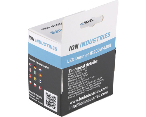 ION INDUSTRIES LED Dimmer ID200W-MKII in productverpakking