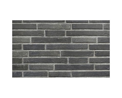 Muur van donkere steenstrips.