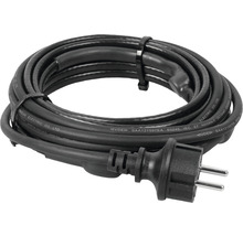 Zwarte elektriciteitskabel met stekker, opgerold