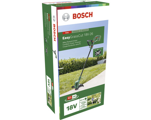 Verpakking van de Bosch EasyGrassCut 18V-26 accu grastrimmer