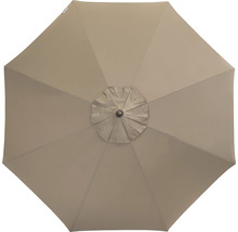 Bovenaanzicht van een parasol