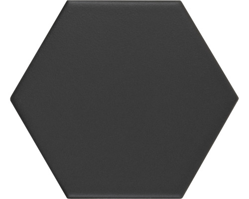 Wand- en vloertegel Qroma zeshoek black 10.1x11.6 cm Zeshoekige tegel
